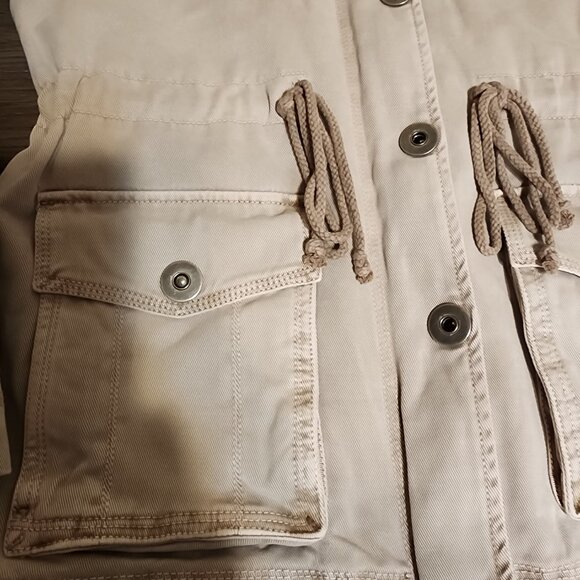 L’atelier Hooded Utility Jacket with Drawstring Waist NWOT Tan Med - Picture 5 of 15